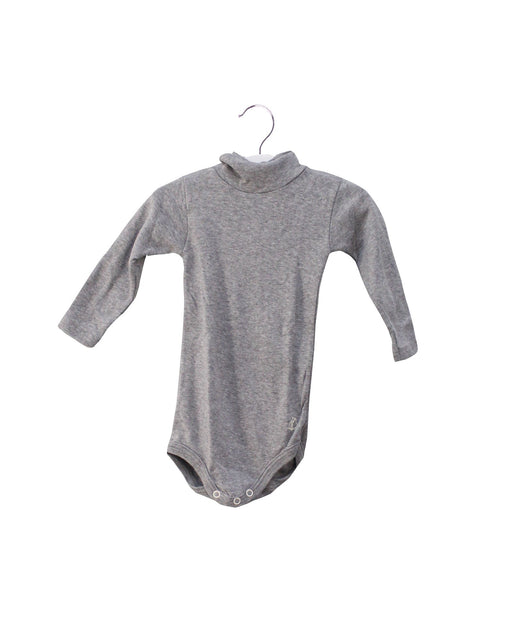 A Grey Long Sleeve Bodysuits from Petit Bateau in size 3-6M for boy. (Front View)