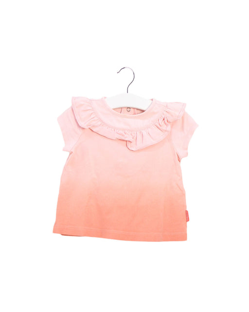A Pink Short Sleeve Tops from Mides in size 6-12M for girl. (Front View)