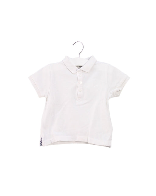 A White Short Sleeve Polos from Cyrillus in size 12-18M for boy. (Front View)