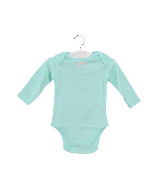 A Teal Long Sleeve Bodysuits from Hudson Baby in size 0-3M for girl. (Front View)