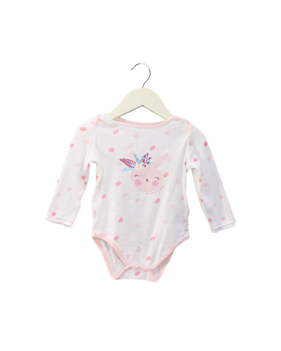 A White Long Sleeve Bodysuits from DPAM in size 12-18M for girl. (Front View)