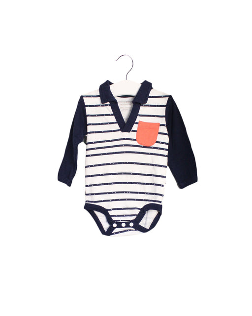 A Navy Long Sleeve Bodysuits from TinyBitz in size 6-12M for boy. (Front View)