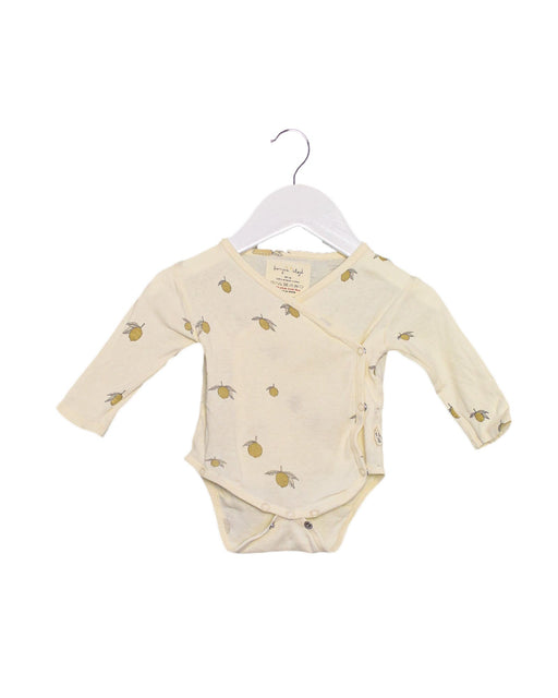 A Yellow Long Sleeve Bodysuits from Konges Sløjd in size 0-3M for girl. (Front View)