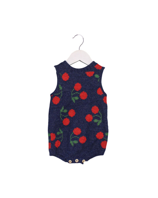 A Navy Sleeveless Bodysuits from Oeuf in size 3-6M for girl. (Front View)