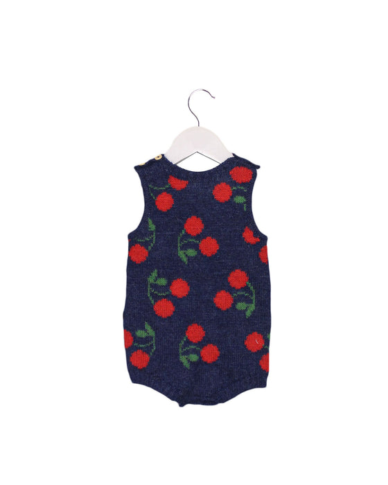 A Navy Sleeveless Bodysuits from Oeuf in size 3-6M for girl. (Back View)