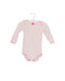 A Pink Long Sleeve Bodysuits from Petit Bateau in size 3-6M for girl. (Front View)