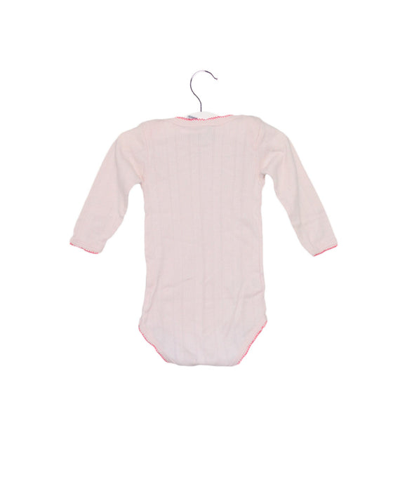 A Pink Long Sleeve Bodysuits from Petit Bateau in size 3-6M for girl. (Back View)