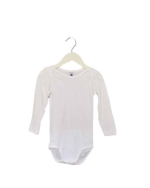 A White Long Sleeve Bodysuits from Petit Bateau in size 3T for girl. (Front View)