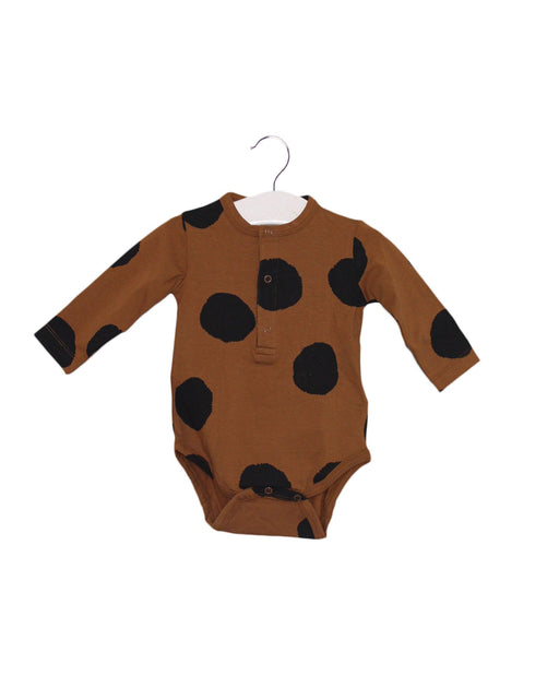 A Brown Long Sleeve Bodysuits from Tinycottons in size 3-6M for girl. (Front View)