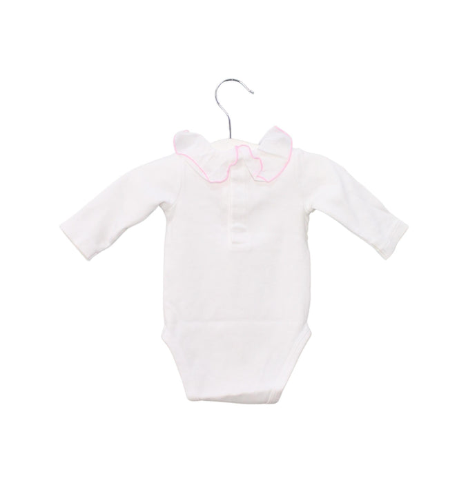 A White Long Sleeve Bodysuits from Jacadi in size 0-3M for girl. (Back View)