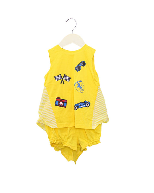 A Yellow Sleeveless Bodysuits from Ferrari in size 6-12M for girl. (Front View)