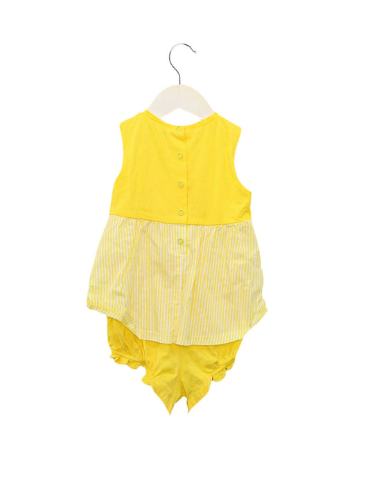 A Yellow Sleeveless Bodysuits from Ferrari in size 6-12M for girl. (Back View)