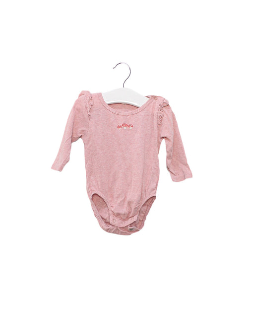 A Pink Long Sleeve Bodysuits from Purebaby in size 3-6M for girl. (Front View)