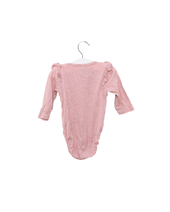 A Pink Long Sleeve Bodysuits from Purebaby in size 3-6M for girl. (Back View)