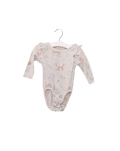 A Beige Long Sleeve Bodysuits from Purebaby in size 3-6M for girl. (Front View)