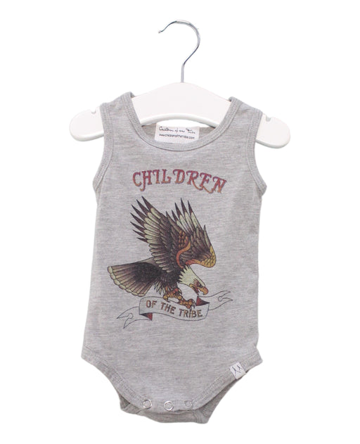 A Grey Sleeveless Bodysuits from Children of the Tribe in size 0-3M for boy. (Front View)