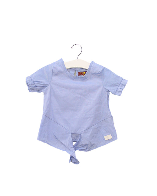 A Blue Short Sleeve Tops from 7 For All Mankind in size 12-18M for girl. (Front View)