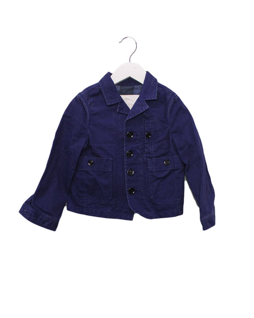 A Blue Lightweight Jackets from Burberry in size 3T for girl. (Front View)