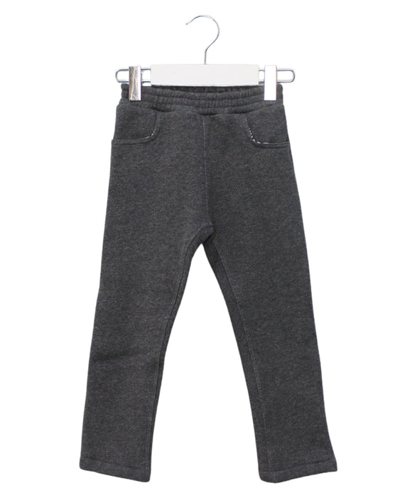 A Grey Casual Pants from Petit Bateau in size 3T for girl. (Front View)