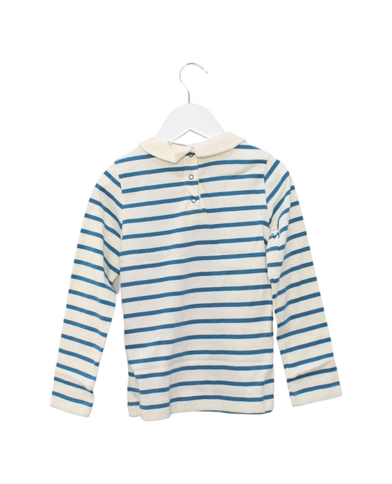 A Blue Long Sleeve Tops from Petit Bateau in size 6T for girl. (Back View)