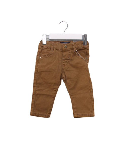 A Brown Casual Pants from Mayoral in size 3-6M for boy. (Front View)