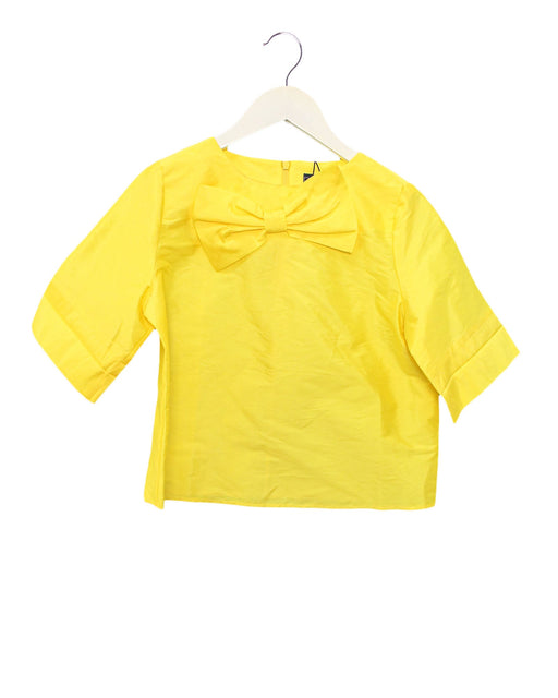 A Yellow Long Sleeve Tops from Oscar de la Renta in size 14Y for girl. (Front View)