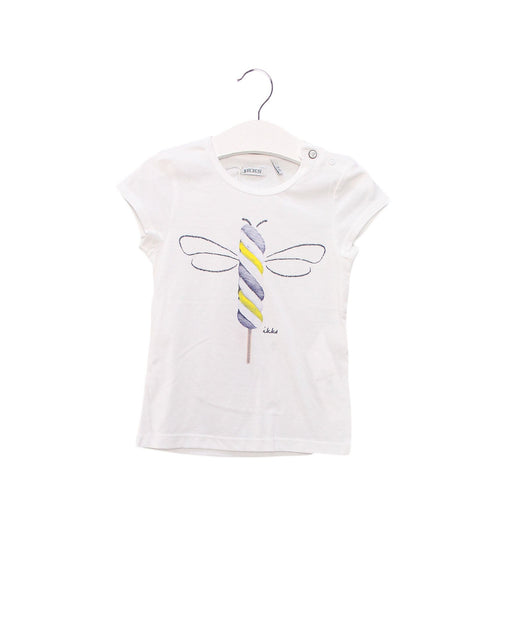 A White Short Sleeve T Shirts from IKKS in size 4T for girl. (Front View)