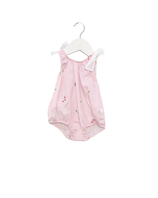 A Pink Sleeveless Bodysuits from Il Gufo in size 3-6M for girl. (Front View)