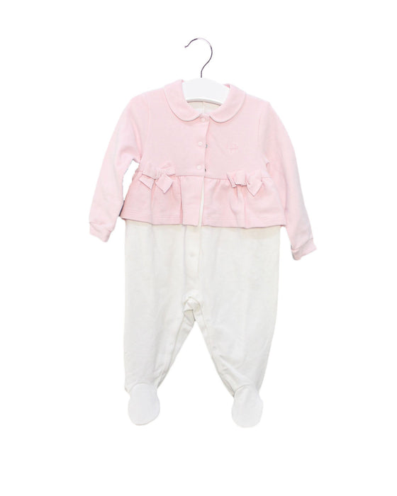 A Pink Long Sleeve Jumpsuits from Il Gufo in size 6-12M for girl. (Front View)