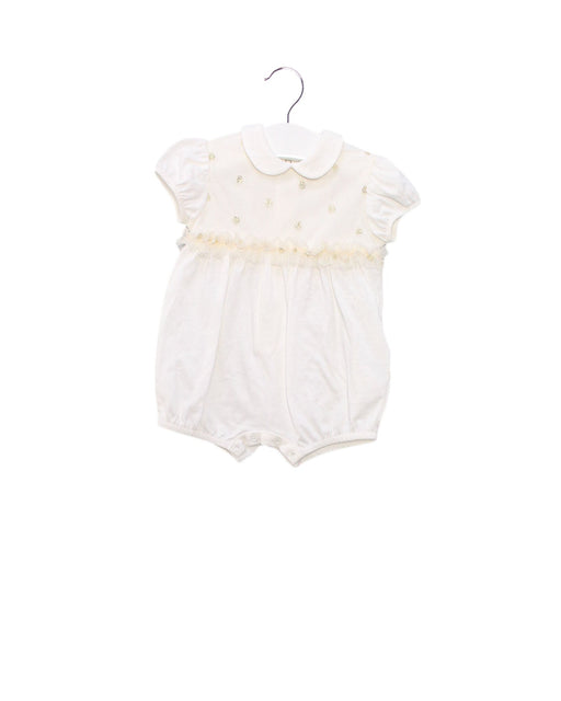 A White Rompers from Il Gufo in size 0-3M for girl. (Front View)