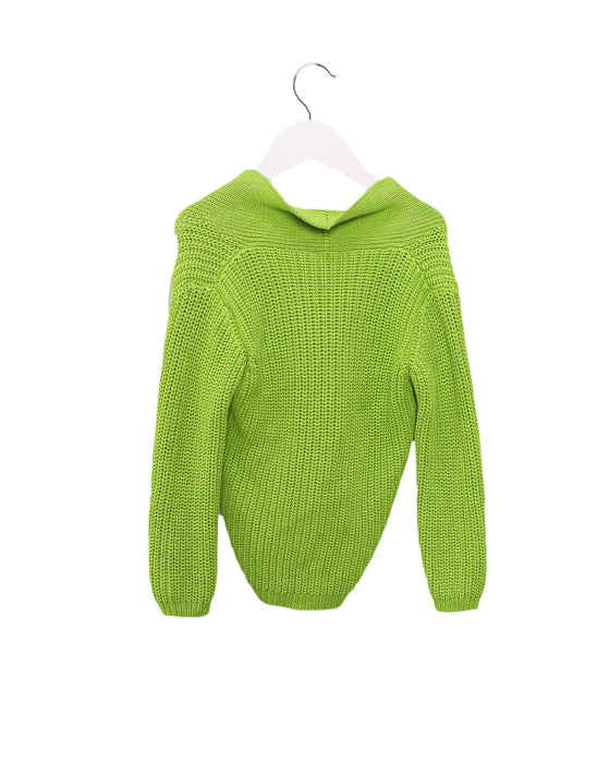 A Green Cardigans from Il Gufo in size 4T for boy. (Back View)
