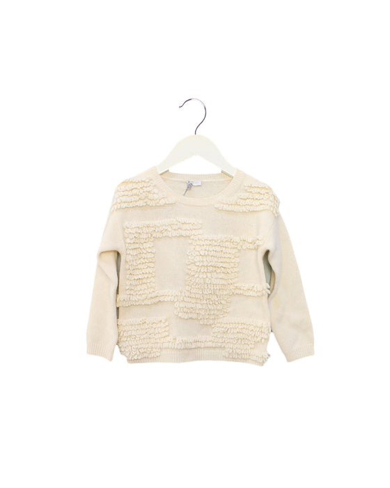 A Ivory Knit Sweaters from Il Gufo in size 4T for girl. (Front View)