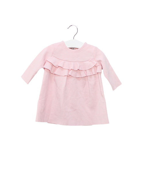 A Pink Long Sleeve Dresses from Il Gufo in size 3-6M for girl. (Front View)