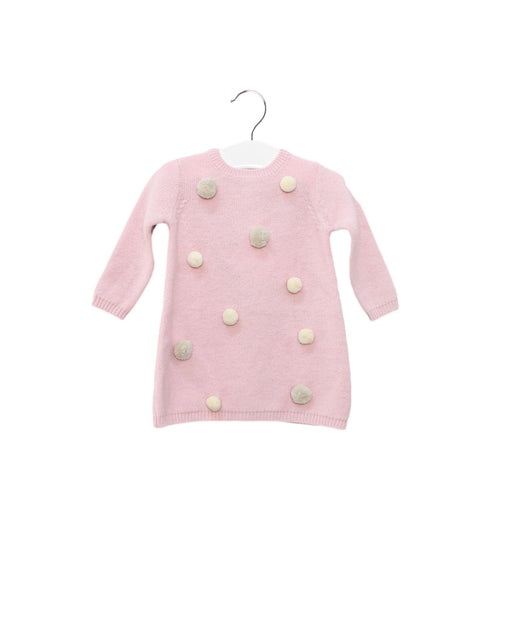 A Pink Sweater Dresses from Il Gufo in size 3-6M for girl. (Front View)