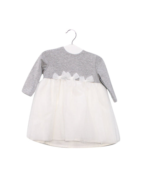 A Grey Long Sleeve Dresses from Il Gufo in size 3-6M for girl. (Front View)