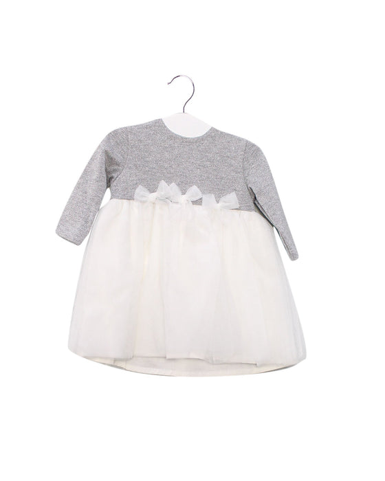 A Grey Long Sleeve Dresses from Il Gufo in size 3-6M for girl. (Front View)