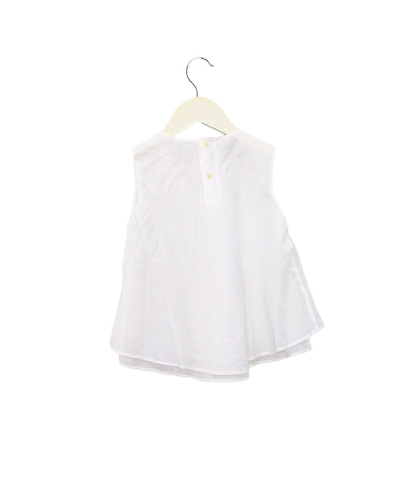 A White Sleeveless Tops from Il Gufo in size 4T for girl. (Back View)