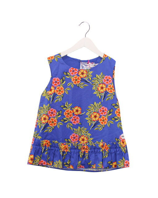 A Blue Sleeveless Tops from MSGM in size 10Y for girl. (Front View)