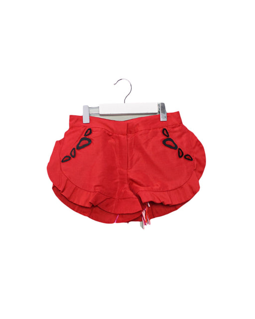 A Red Shorts from MSGM in size 6T for girl. (Front View)