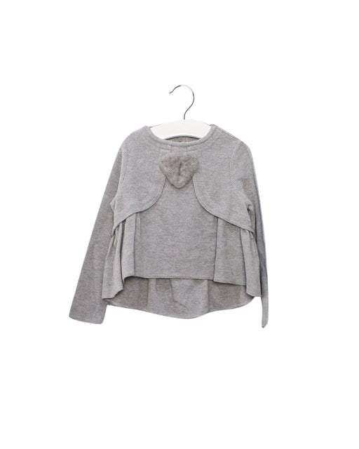A Grey Long Sleeve Tops from I Pinco Pallino in size 4T for girl. (Front View)
