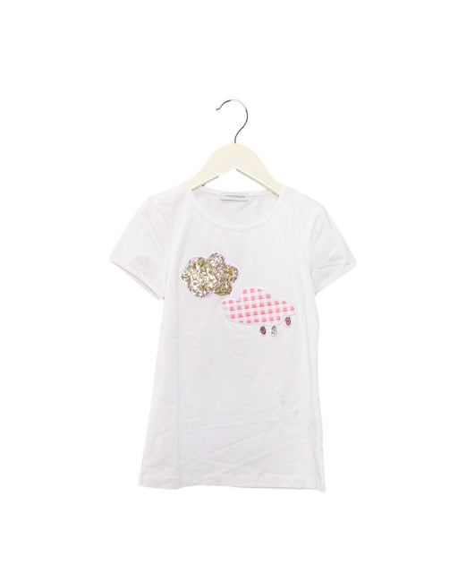 A White Short Sleeve T Shirts from I Pinco Pallino in size 10Y for girl. (Front View)