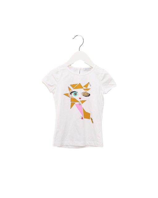 A White Short Sleeve T Shirts from I Pinco Pallino in size 4T for girl. (Front View)