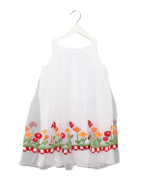 A White Sleeveless Dresses from I Pinco Pallino in size 10Y for girl. (Front View)