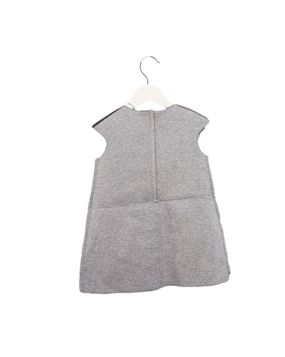 A Grey Sleeveless Dresses from I Pinco Pallino in size 4T for girl. (Back View)