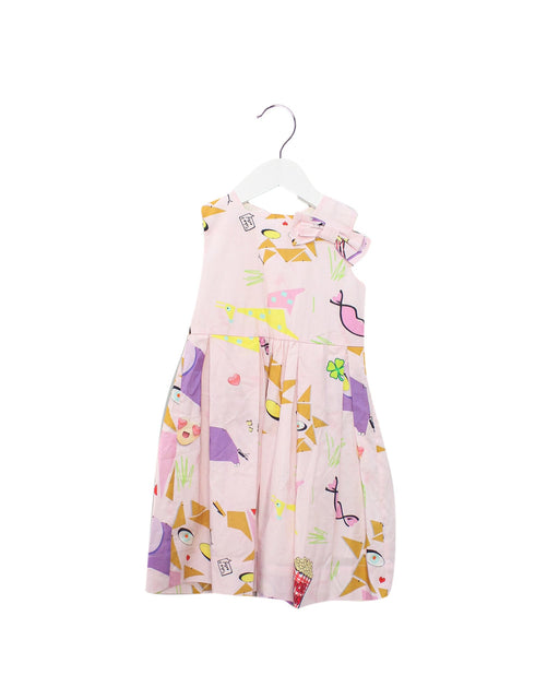 A Pink Sleeveless Dresses from I Pinco Pallino in size 4T for girl. (Front View)