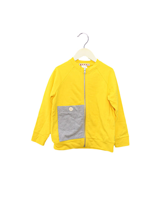 A Yellow Zippered Sweatshirts from Marni in size 6T for boy. (Front View)