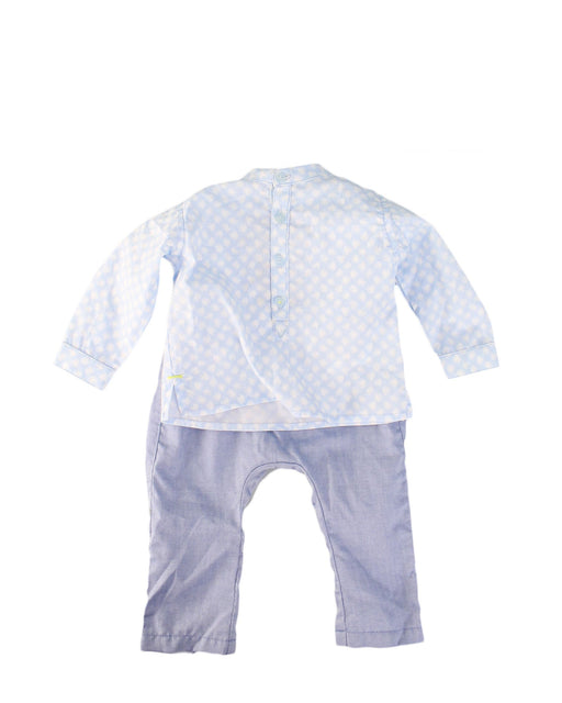 A Blue Pants Sets from Jean Bourget in size 3-6M for girl. (Front View)