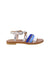 A Silver Sandals from Jacadi in size 4T for girl. (Back View)