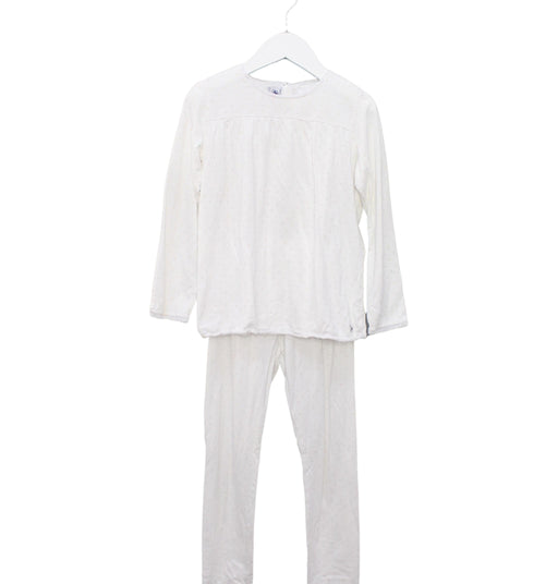 A White Pyjama Sets from Petit Bateau in size 8Y for girl. (Front View)