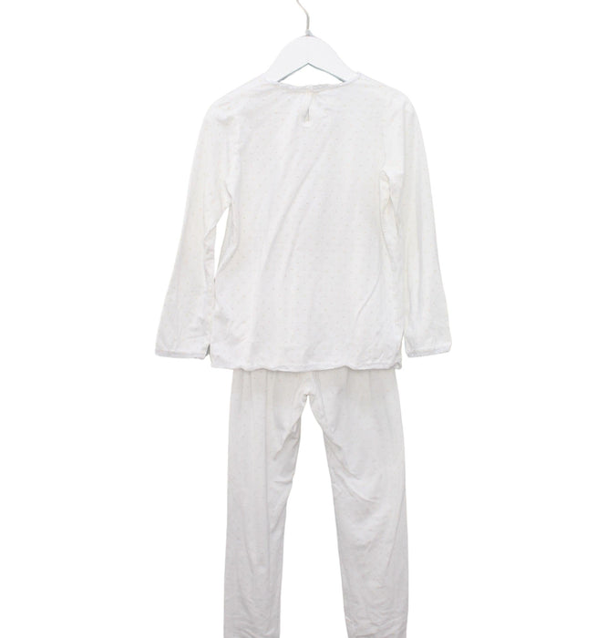 A White Pyjama Sets from Petit Bateau in size 8Y for girl. (Back View)